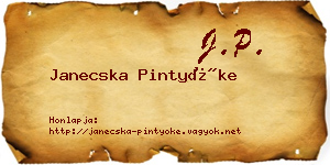 Janecska Pintyőke névjegykártya